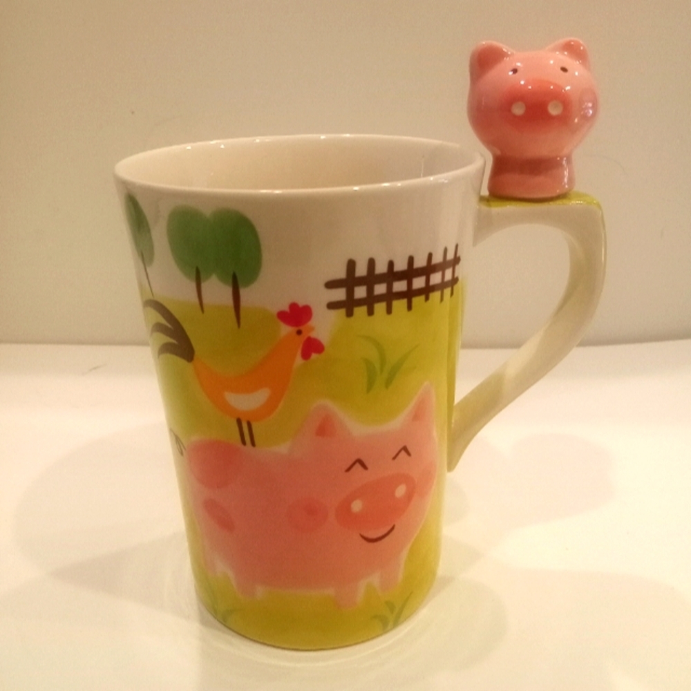 Indra Hand Painted 3D Pig Coffee Mug